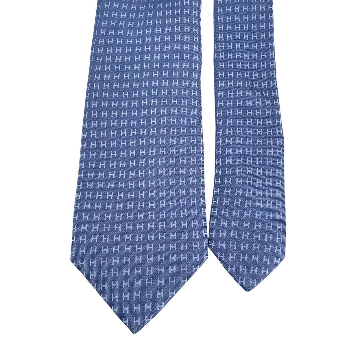 中古】 HERMES エルメス ネクタイ H織りタイ 7 cm 《ファソネ H》H