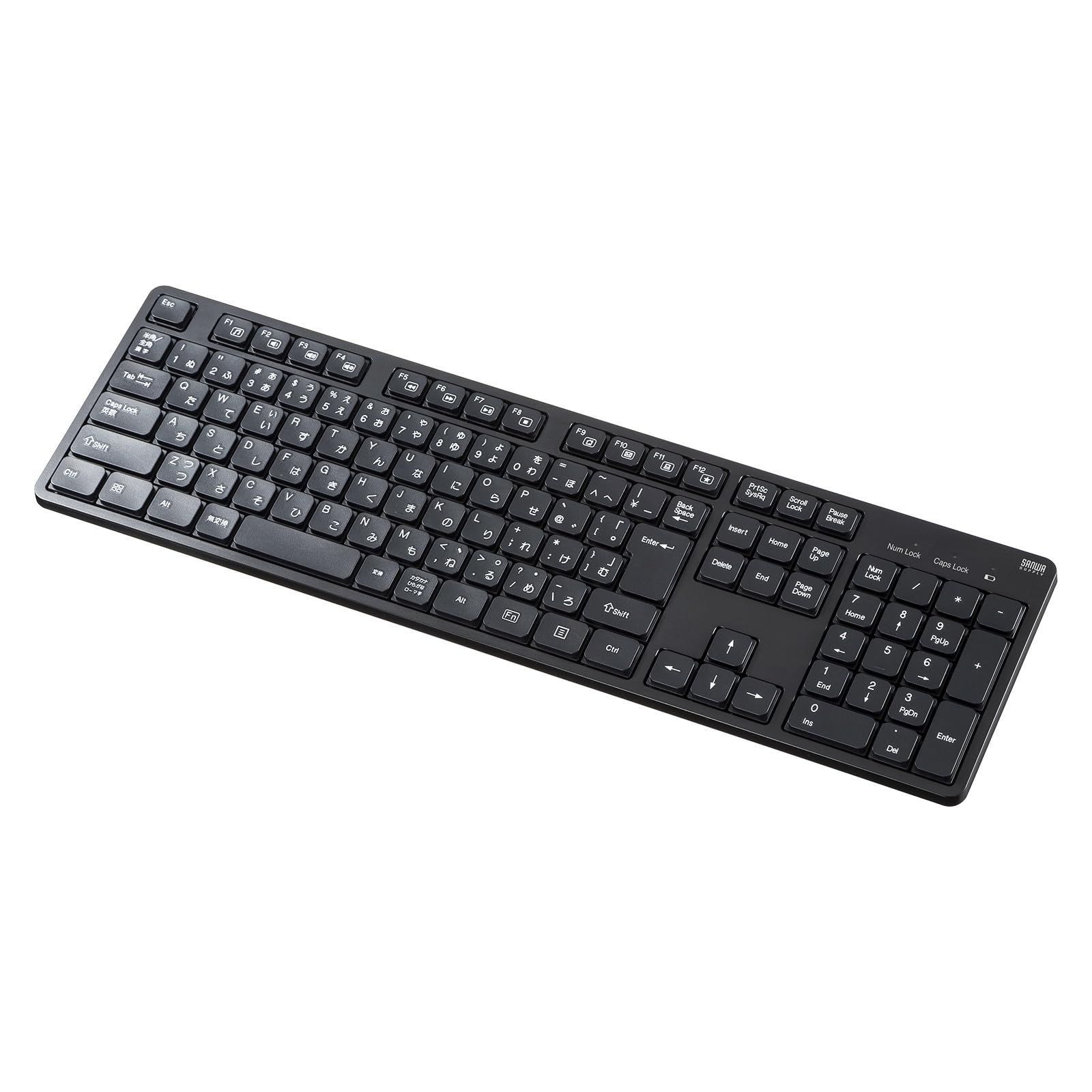 サンワサプライ ワイヤレス静音キーボード2.4GHzワイヤレス・テンキーあり SKB-WL37BK