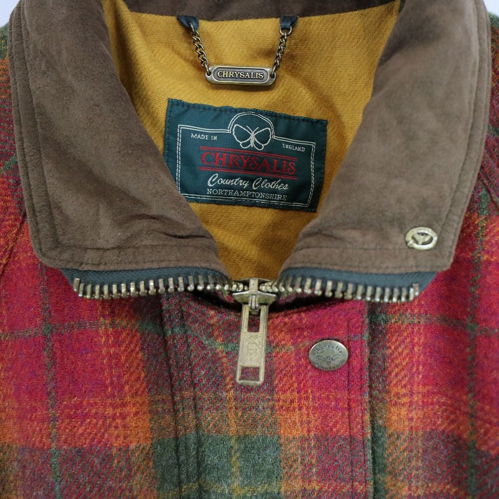 SALE/ イングランド製 CHRYSALIS ウールジャケット 防寒 防風 ヨーロッパ古着 マルチカラー (レディース L) 中古 古着 N6759