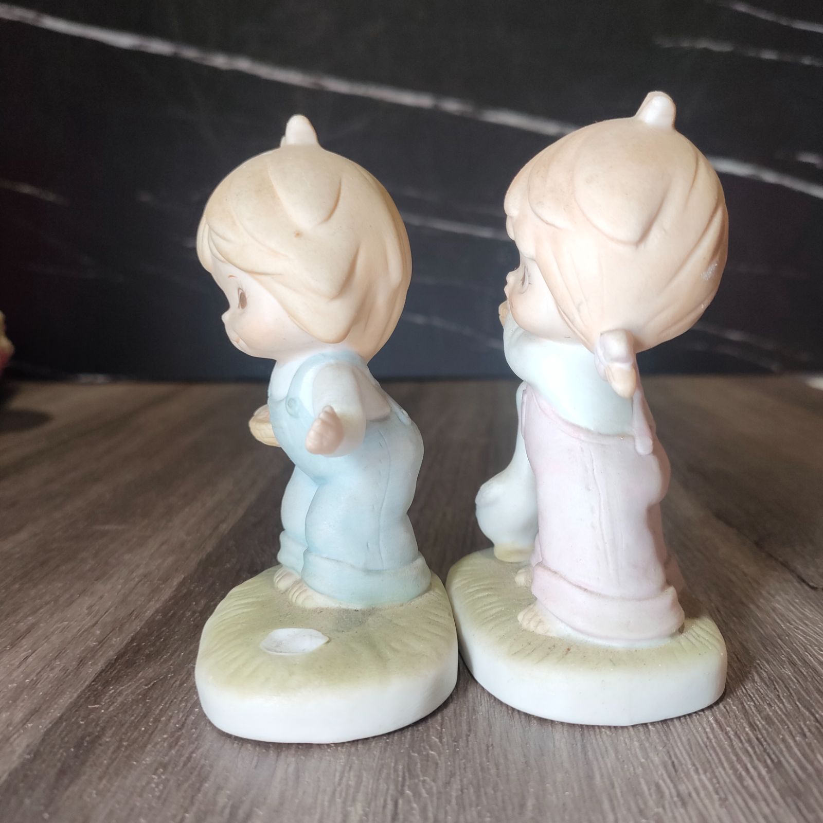 MATSUYAMA工芸　 陶器製男女の子供像　アンティーク　ヴィンテージオブジェ MATSUYAMA工芸 陶器製男女の子供像 アンティーク ヴィンテージ