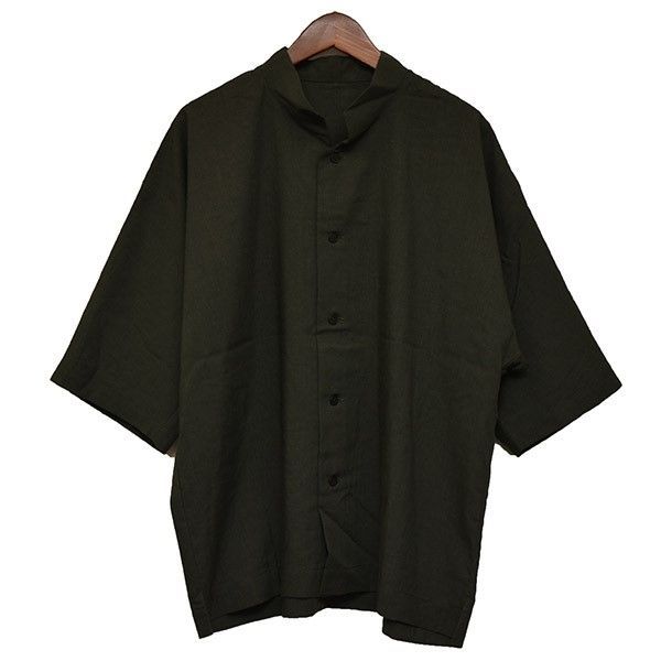 HOMME PLISSÉ ISSEY MIYAKE バンドカラー 長袖シャツ オム プリッセ イッセイミヤケ 長袖バンドカラーシャツ メンズ