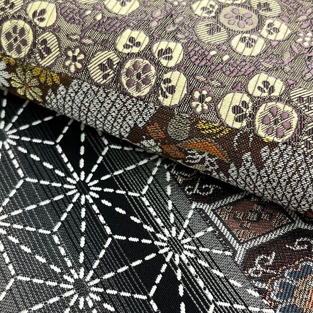 袋帯 多様な美しい織模様 麻の葉 花柄模様 花唐草 鳥 切嵌 O-4103  