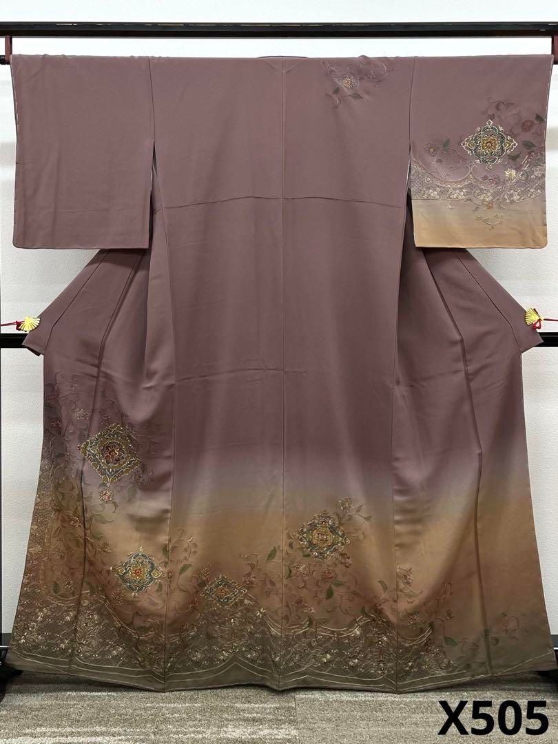 蘇州刺繍 汕頭刺繍 訪問着 正絹 躾糸付き X505 - メルカリ