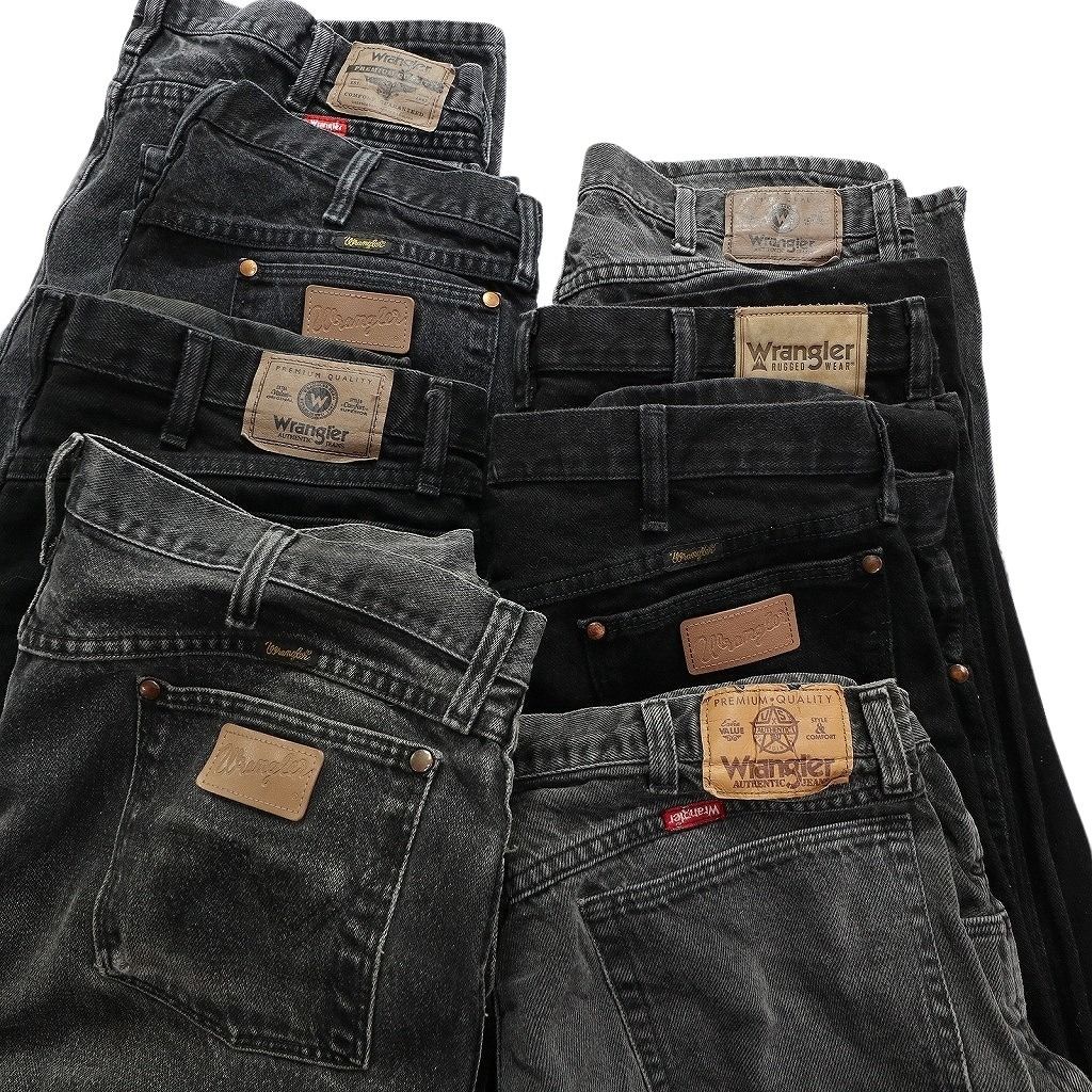 古着卸 まとめ売り Wrangler ラングラー デニム パンツ 8枚セット (メンズ 38 /40 ) カラーデニム インディゴブルー MT7509 1円スタート