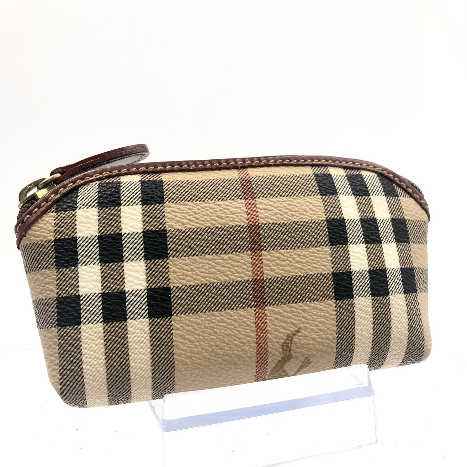 □極上美品□BURBERRY バーバリー ポーチ ノバチェック シャドーホース PVC イタリア製 ベージュ - メルカリ