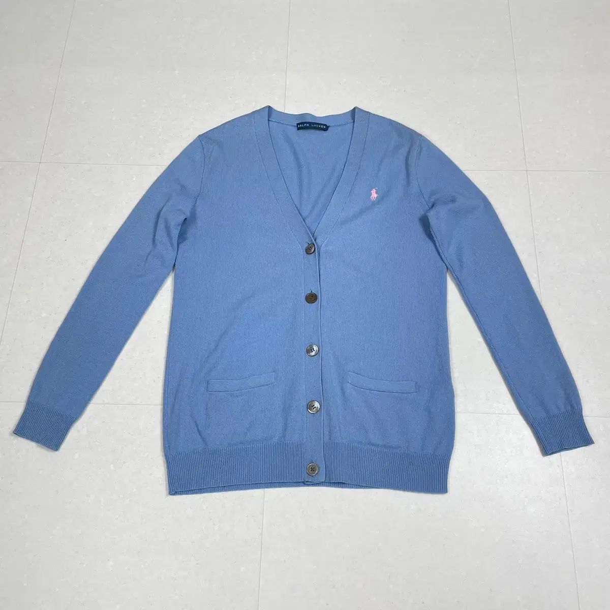 ポロ Ralph Lauren ラルフローレン スカイブルー カシミア V ネック カーディガン ユニセックス