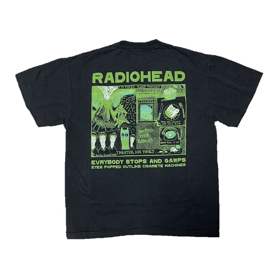 レディオヘッド　Tシャツ radiohead tシャツ レディオヘッド tour 90s Lサイズ - メルカリ