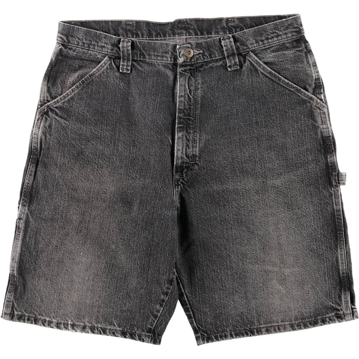 古着 00年代 ラングラー Wrangler ブラックデニムペインターショーツ ハーフパンツ メンズw35相当|eaa480595