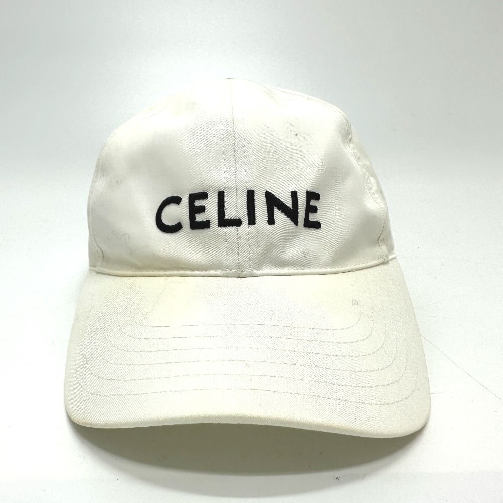 CELINE ホワイト ロゴキャップ CELINE セリーヌ キャップ エンブロイダリー ベースボール