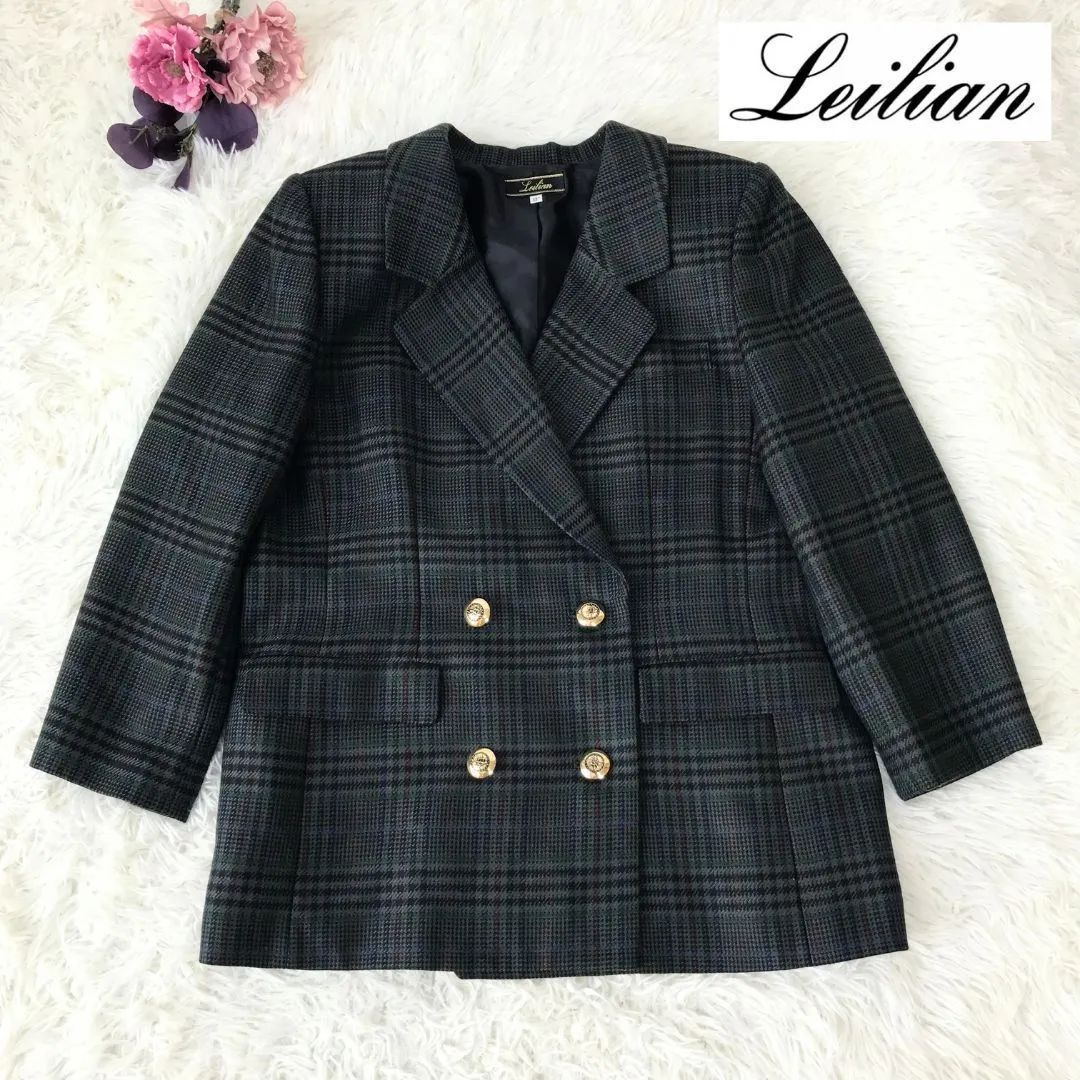 【セール 登場から人気沸騰】 Leilian レリアン 金 ダブル ブレザー テーラードジャケット ジャケット・アウター