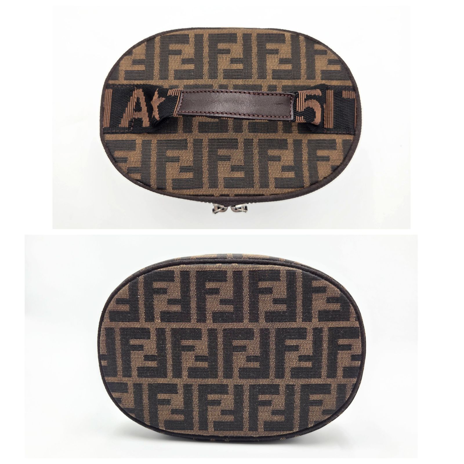 FENDI フェンディ ズッカ柄 バニティバッグ ハンドバッグ 化粧