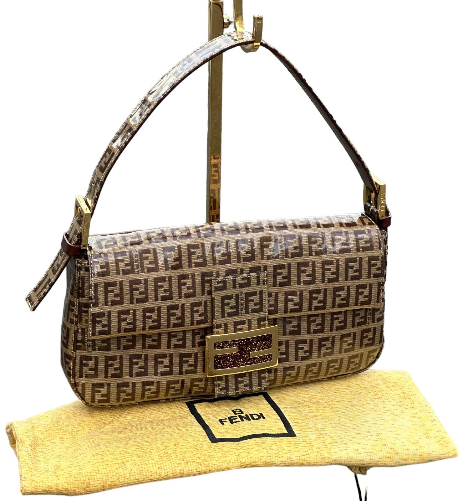 FENDI ヴィンテージ マンマバケット スパンコール ハンドバッグ 美品