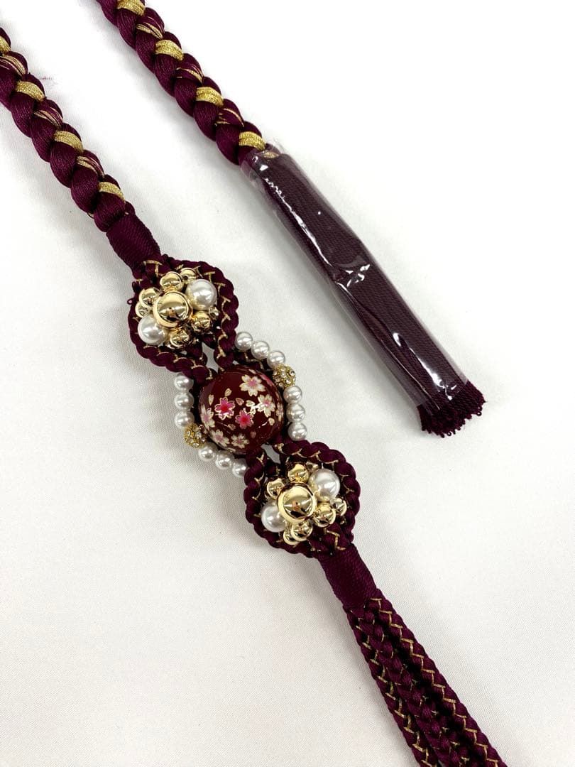 平和屋着物●和装小物　振袖用飾り付き帯締め１０本セット　パール　花　ハート　金銀糸　逸品　CAAX8184ju 平和屋着物○和装小物 振袖用飾り付き帯締め10本セット パール 花