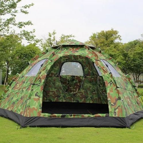自動3秒開キャンプ ワンタッチテントUVカットアウトドア用品6～8人用入口2窓4