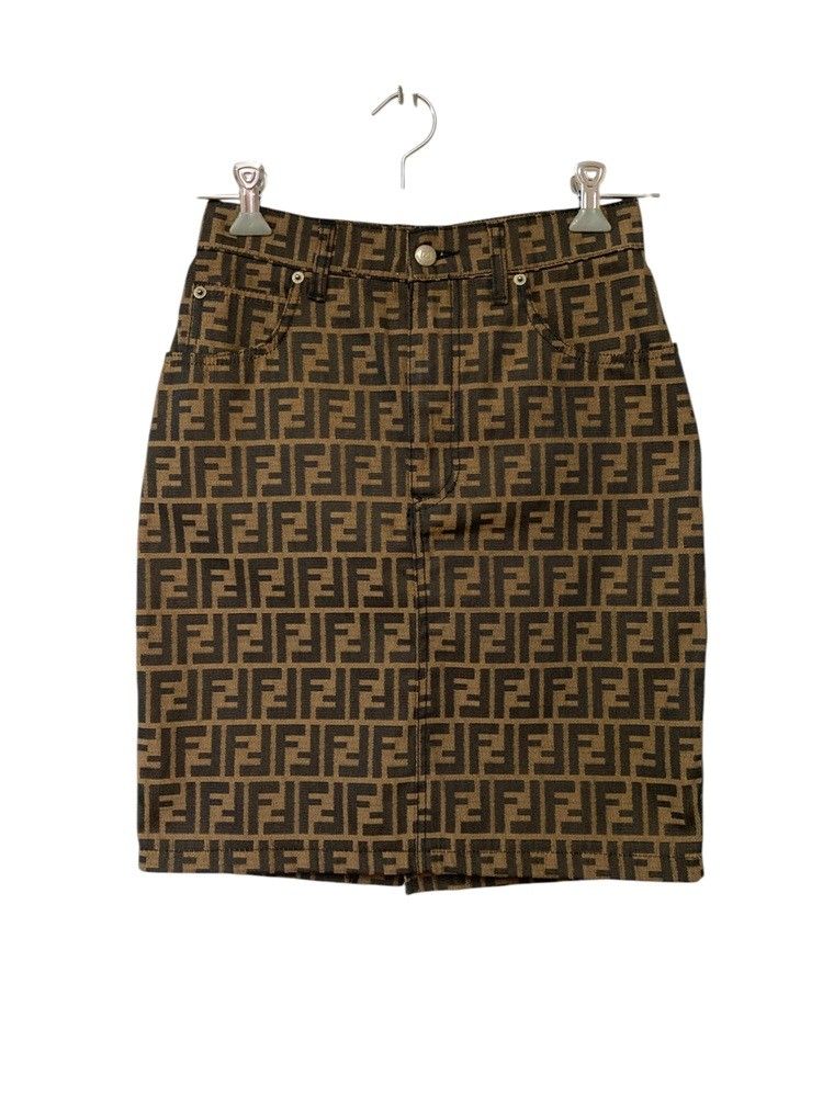 FENDI jeans フェンディ ズッカ柄 スカート ひざ丈 サイズ44 D4