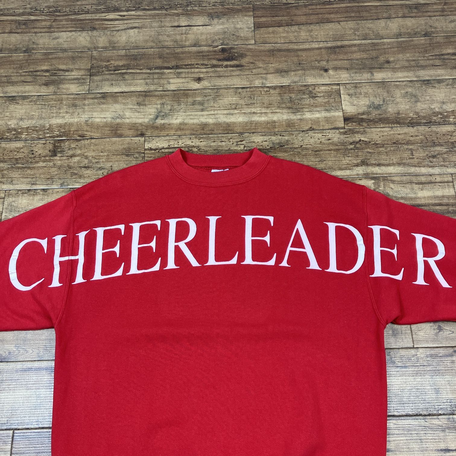 超希少 50年代〜 CHEERLEADER チアリーダー ニット セーター チアリーダー セーター CHEERLEADER 古着 赤 白 長袖 size32