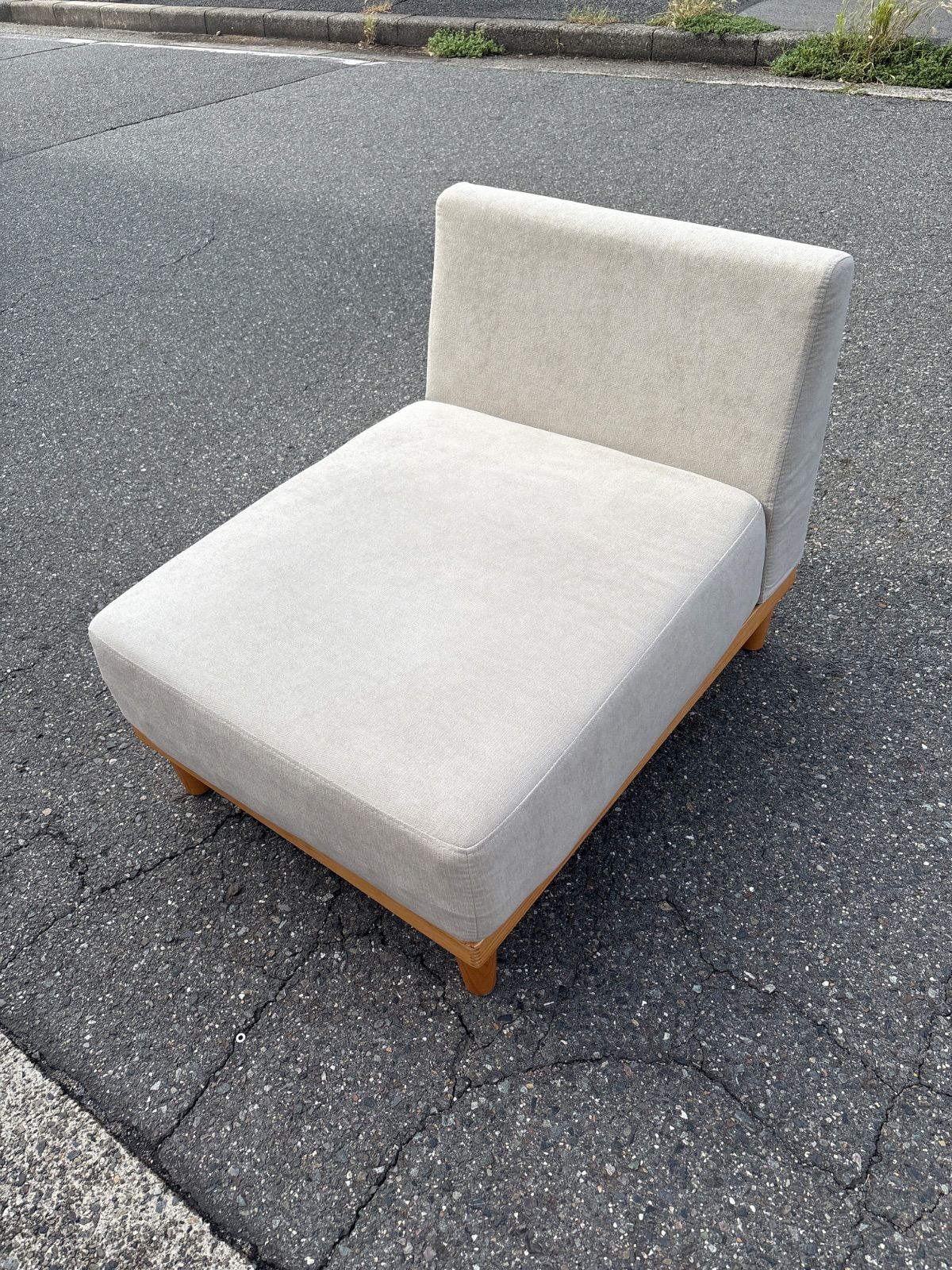 Keyuca ケユカ 木製アームラブソファ 2人掛け ミックスグレー KEYUCA