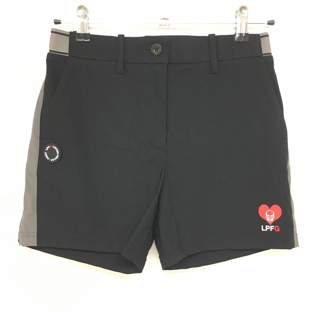lucien pellat-finet - 【超美品】ルシアンペラフィネ ショートパンツ 黒 ウエストロゴ ハート スカル レディース M ゴルフウェア lucien pellat-finet 超美品】ルシアンペラフィネ ショートパンツ 黒 ウエストロゴ