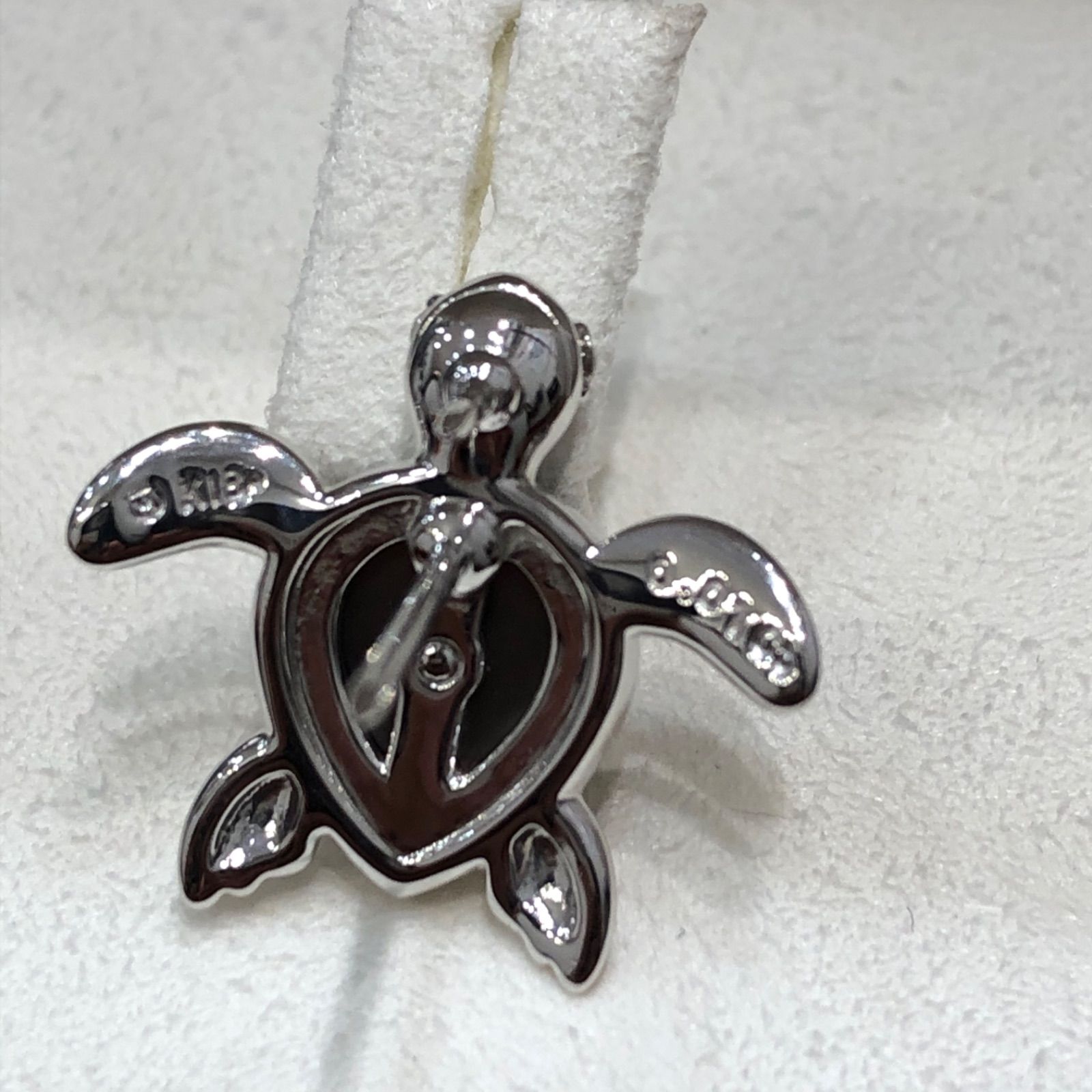 美品】MIKIMOTO ミキモト K18 ピクウェ 黒蝶貝 ダイヤモンド カメ 亀