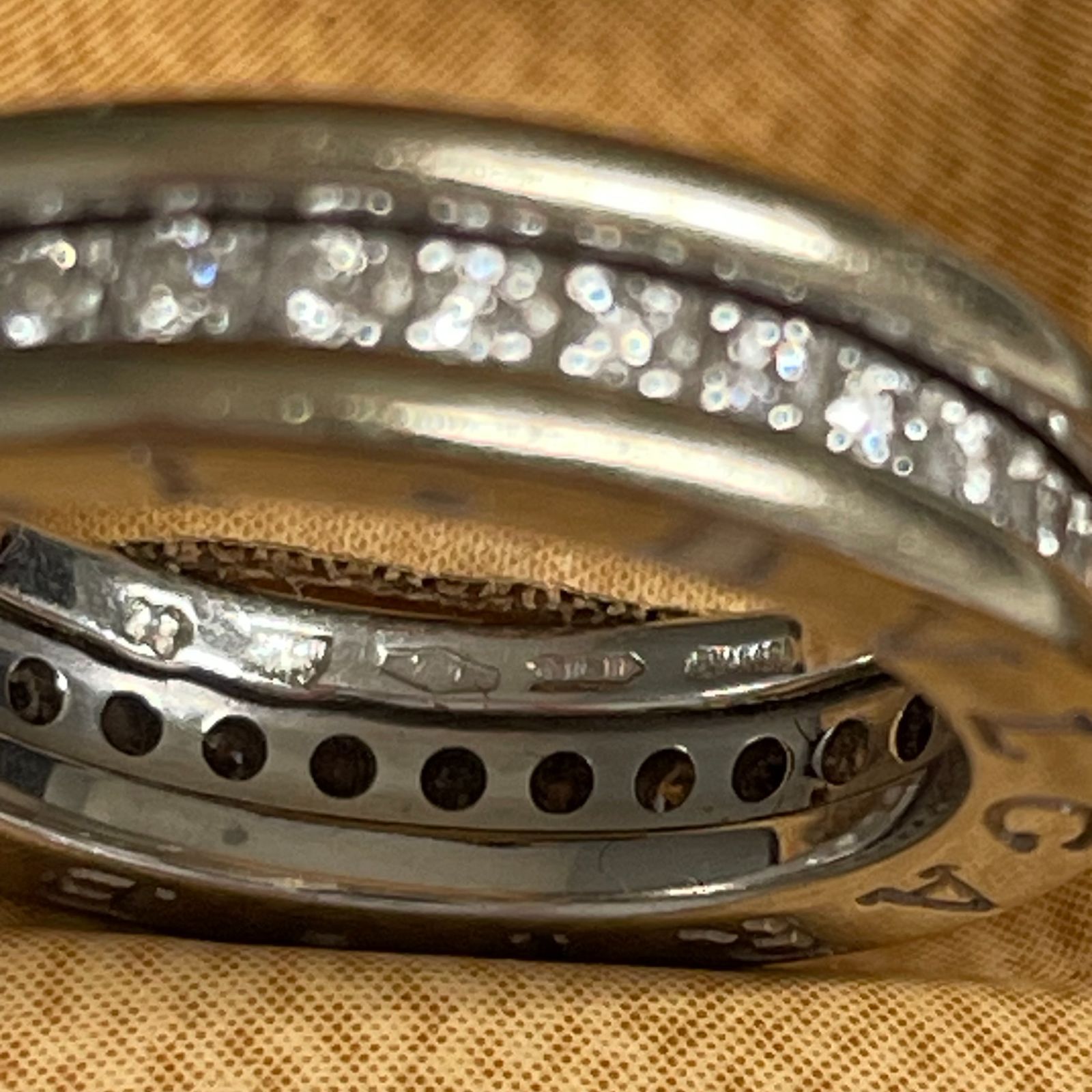 □BVLGARI【ブルガリ】329342 K18WG ビーゼロワン フル ダイヤリング