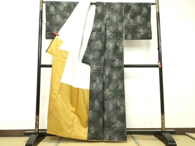 平和屋着物○本場縞大島紬 白鼠色 正絹 逸品 DAAR4454tw