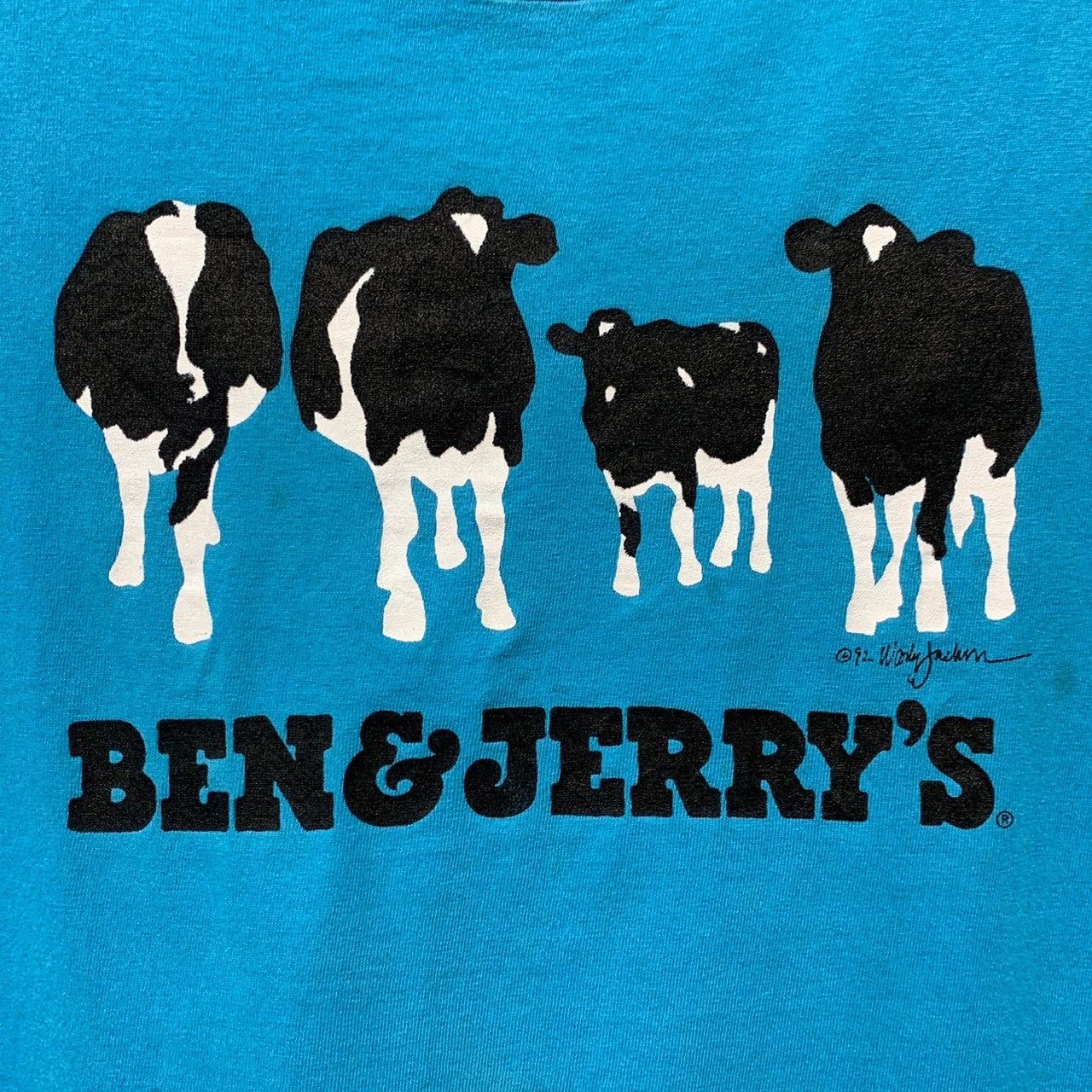 90s USA製 anvil アンビル 半袖Tシャツ BEN & JERRY'S アニマルT プリントT L 古着 古着屋 埼玉 ストリート オンライン 通販 アメカジ ビンテージ 2403825