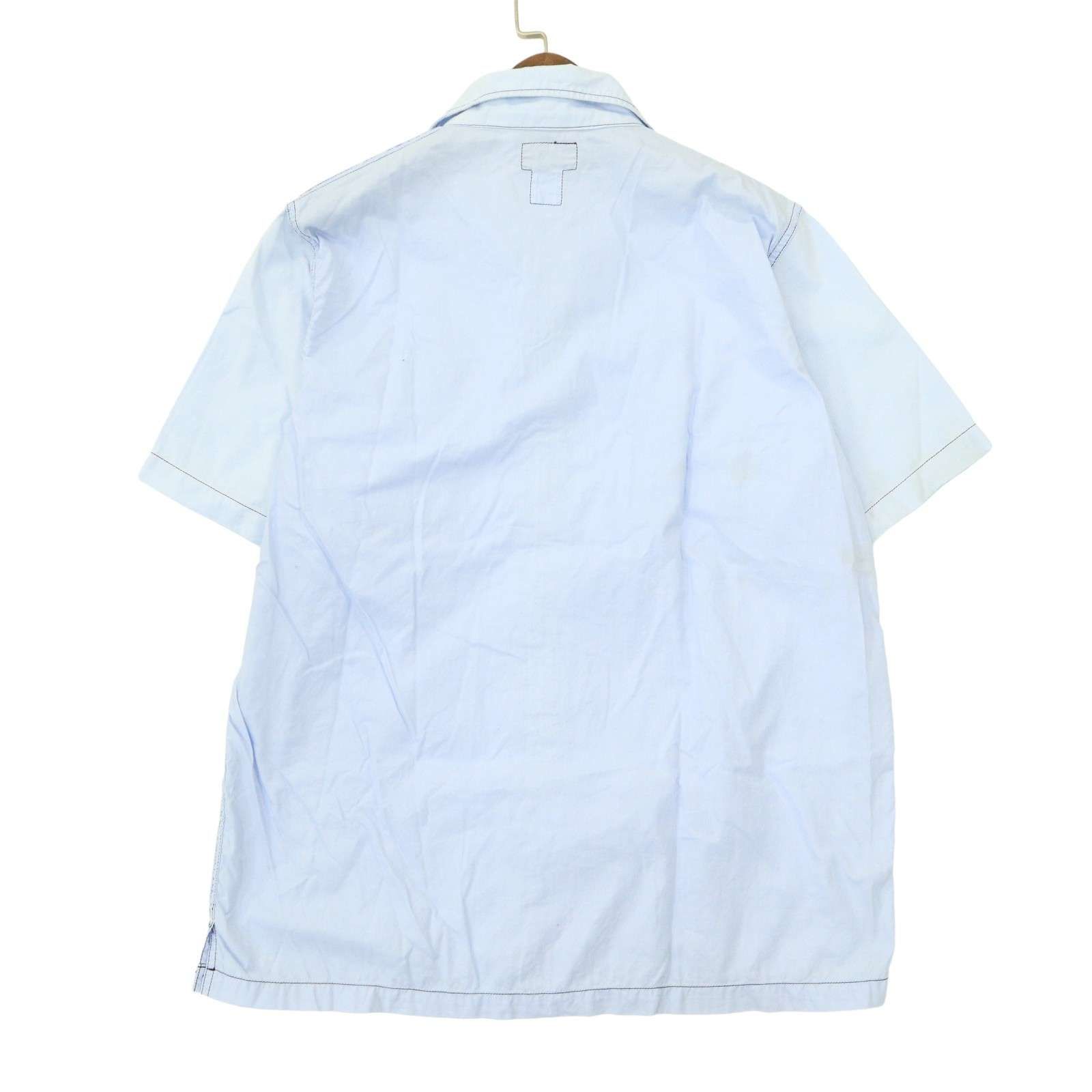 CORONA コロナ 春夏 切替☆ 半袖 オックス ワーク シャツ Sz.L CORONA コロナ 春夏 切替☆ 半袖 オックス ワーク シャツ Sz.L