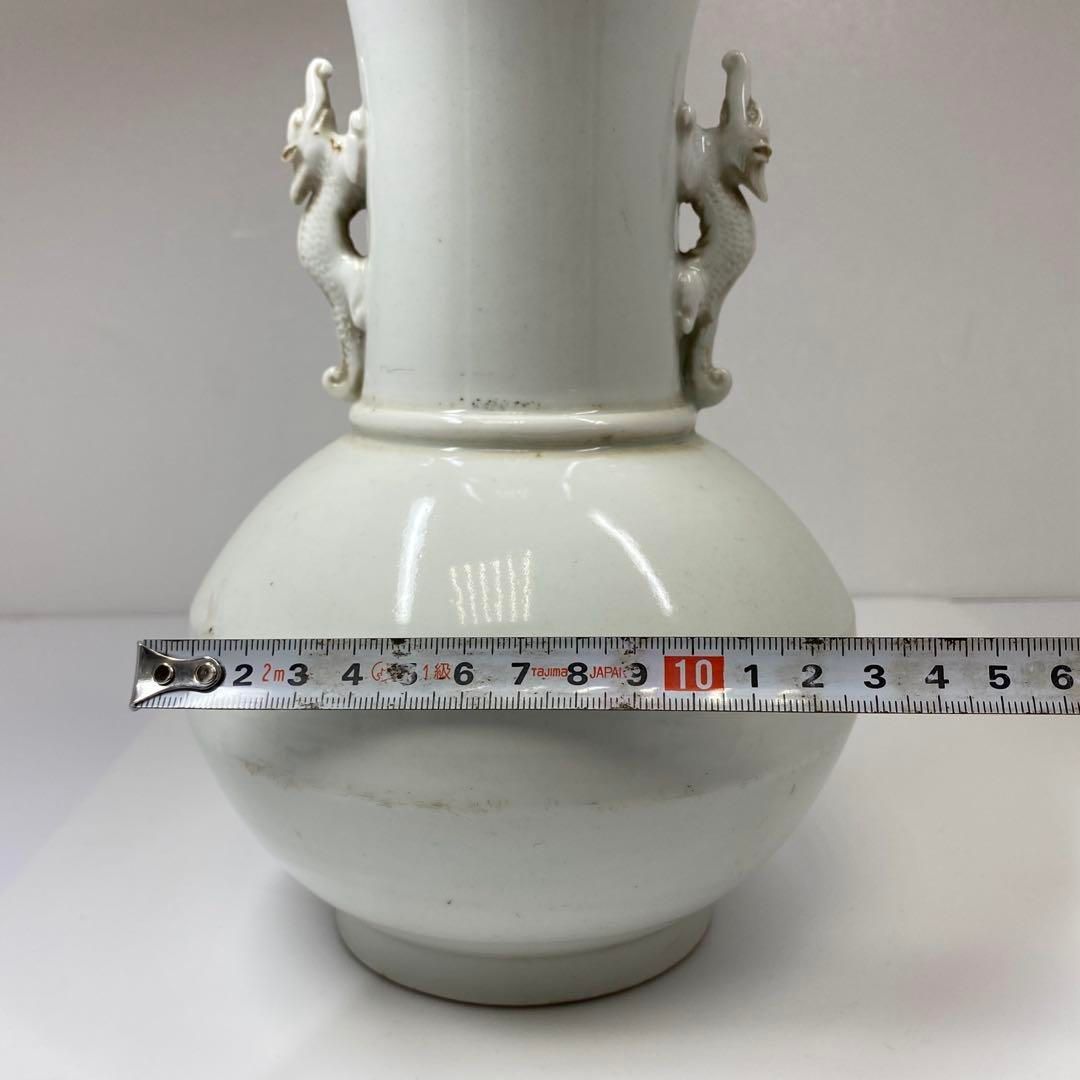 中国清時代 徳化窯双龍耳花瓶 高さ24.5㎝ 東Y6-0826☆2Fトトヒサ