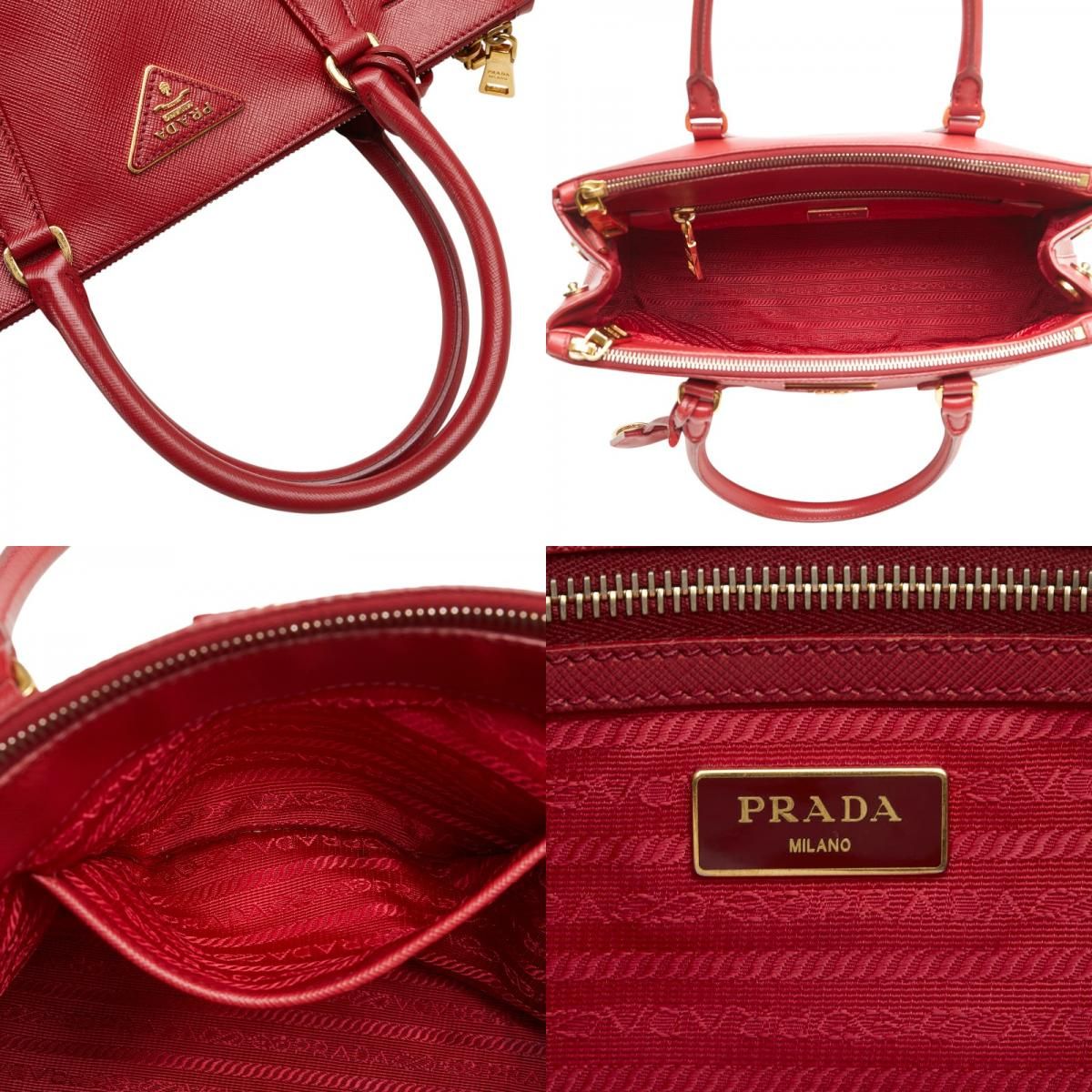 プラダ ガレリア 三角ロゴプレート ハンドバッグ ショルダーバッグ  