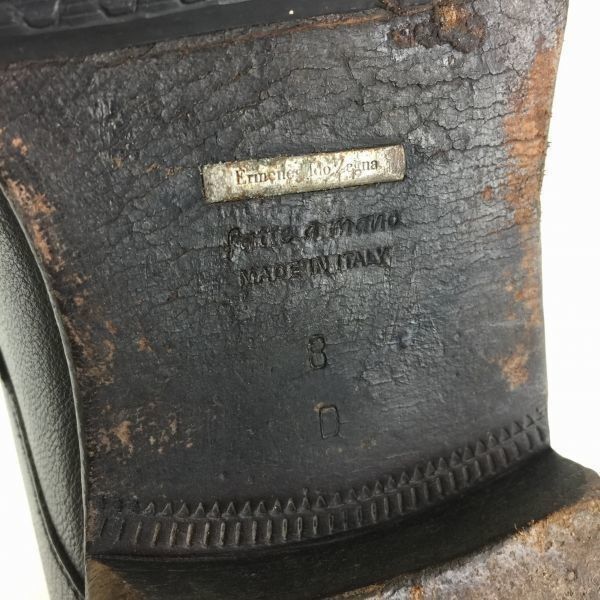 Zegna エルメネジルドゼニア【size8D/26.0〈黒/BLACK】オールレザー