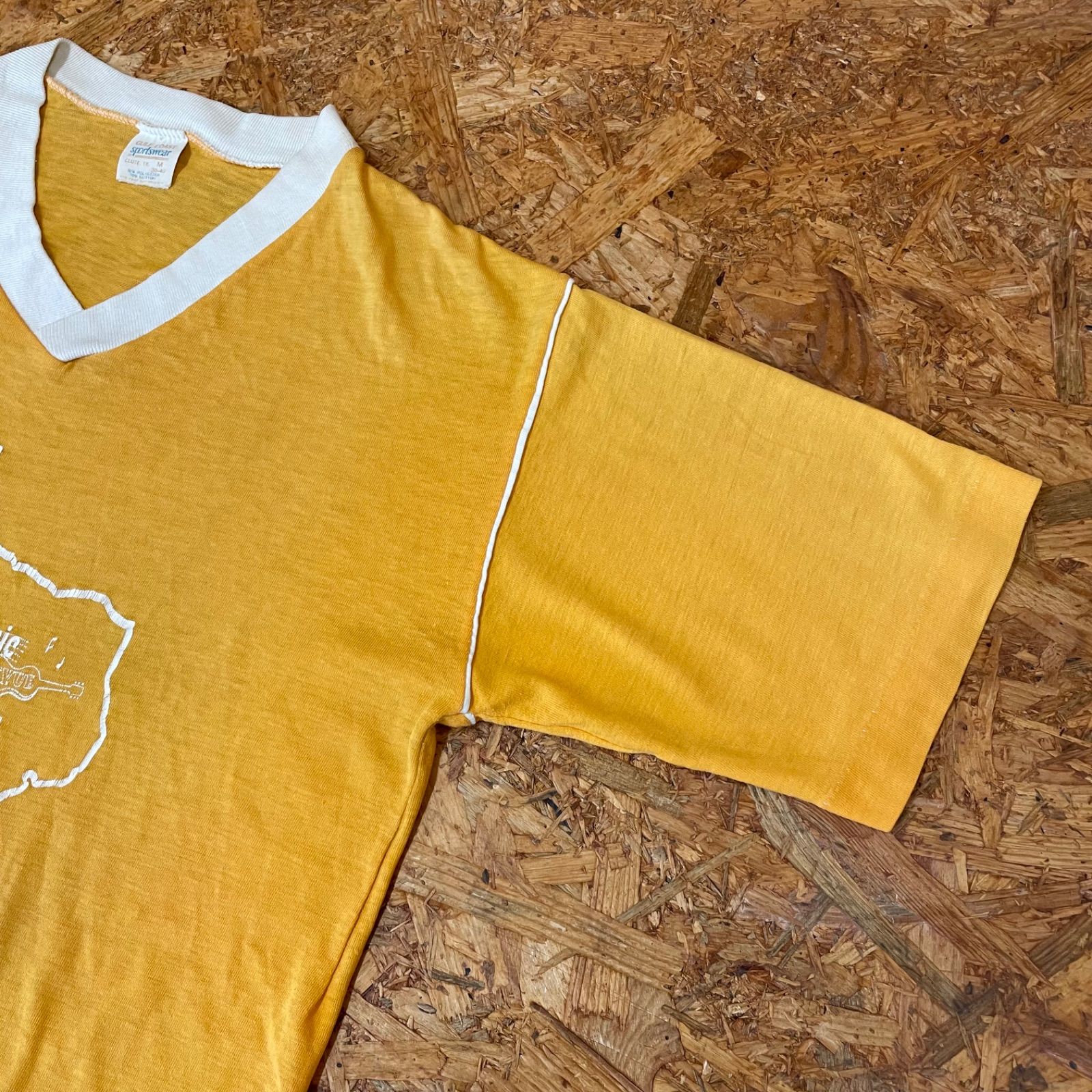 80s USA製 GULF COAST sportswear VネックTシャツ M 80年代 旧タグ 