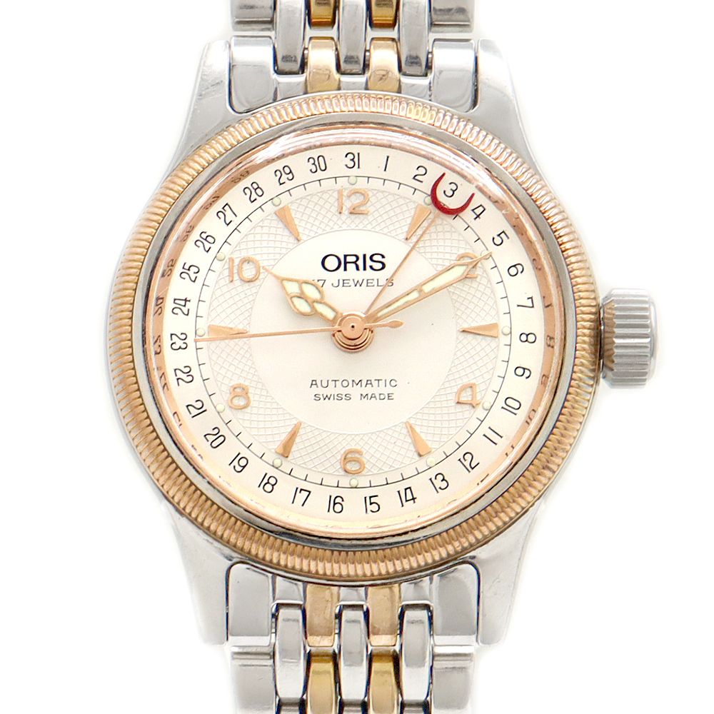 ORIS オリス ビッグクラウン ポインターデイト 7400C 裏スケ シルバー  