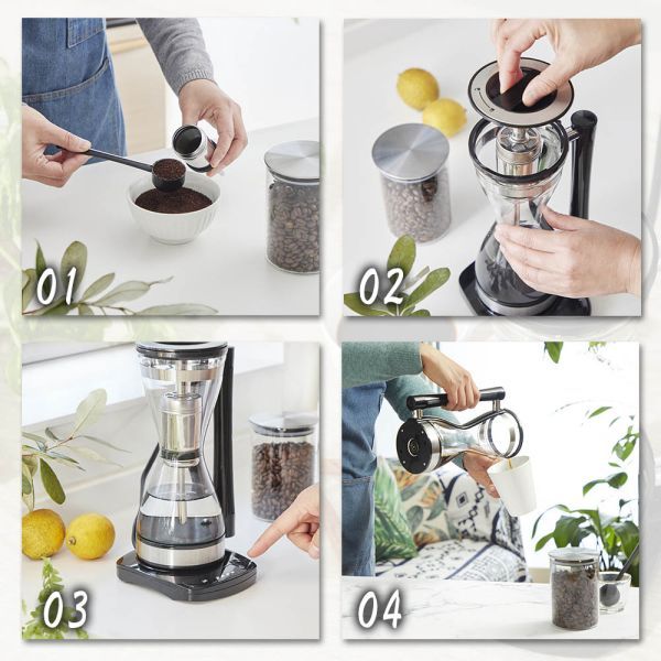 サイフォン式コーヒーメーカー 自動で30分保温|750W|最大使用水量0.24リットル|ブラック COK-WC750A-K