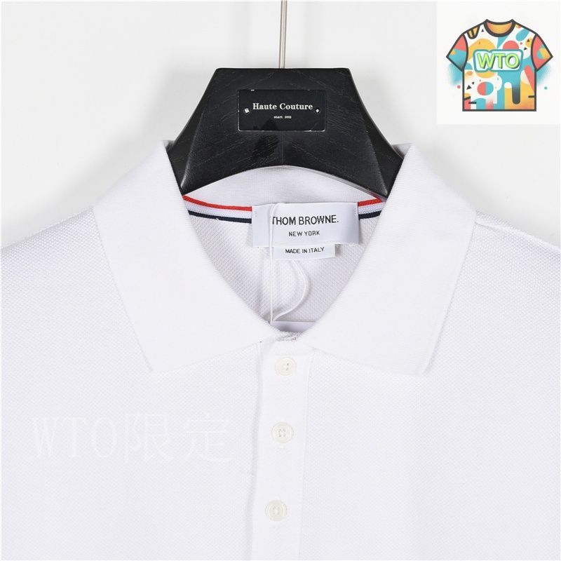 THOM BROWNE ポロシャツ　新品 今日WTO】ThomBrowne トムブラウン ベーシックリボン半袖