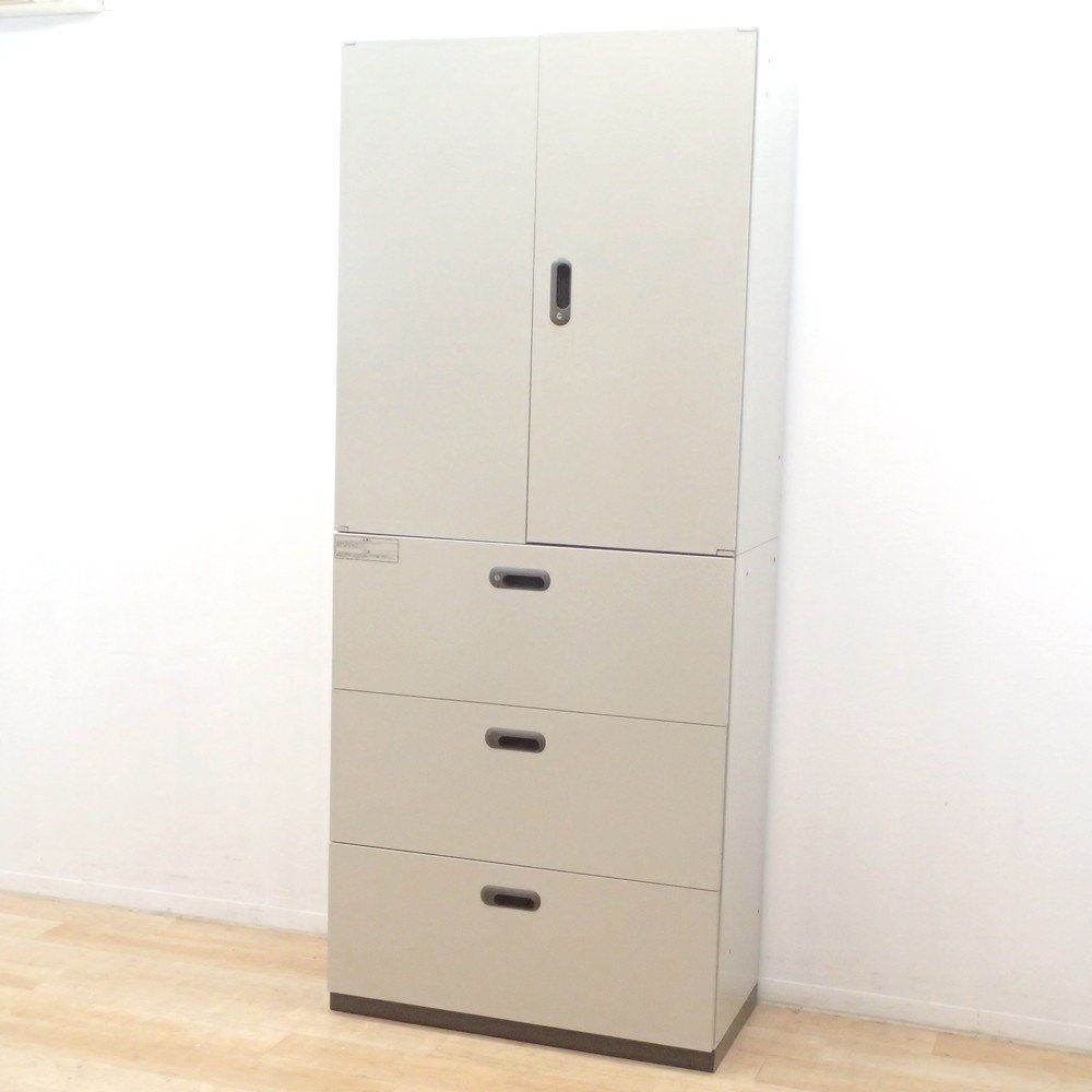 プラス リンクス LINX LX-5 上下書庫 L5-105A|L5-105H-3 鍵無 エルグレー ハイキャビネット 収納庫 物置 EG18799 オフィス家具