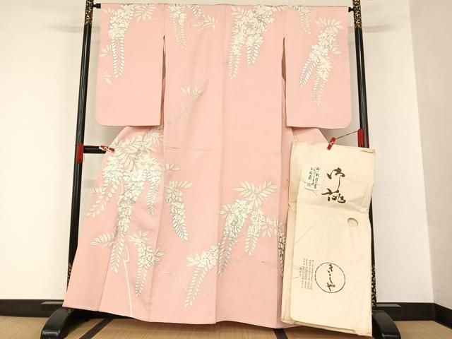 本加工 銀座 きしや 金駒刺繍 トール 白茶色 着物 訪問着 A721-