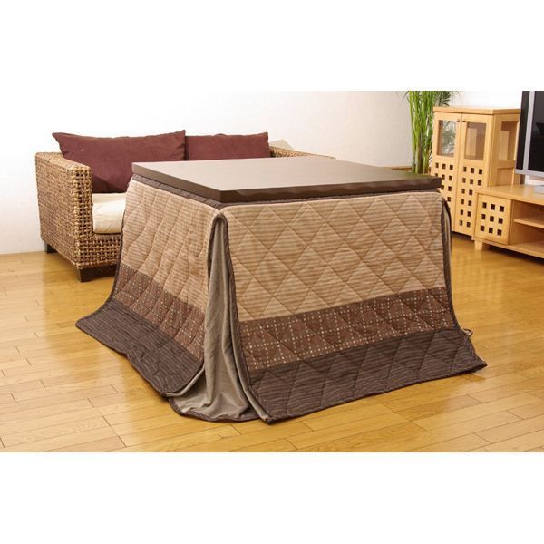 ハイタイプ 高脚用 こたつ布団 【単品 薄掛け ベージュ 235×235cm】 折りたたみ収納 コンパクト仕様 しじら ボア 〔リビング〕【】