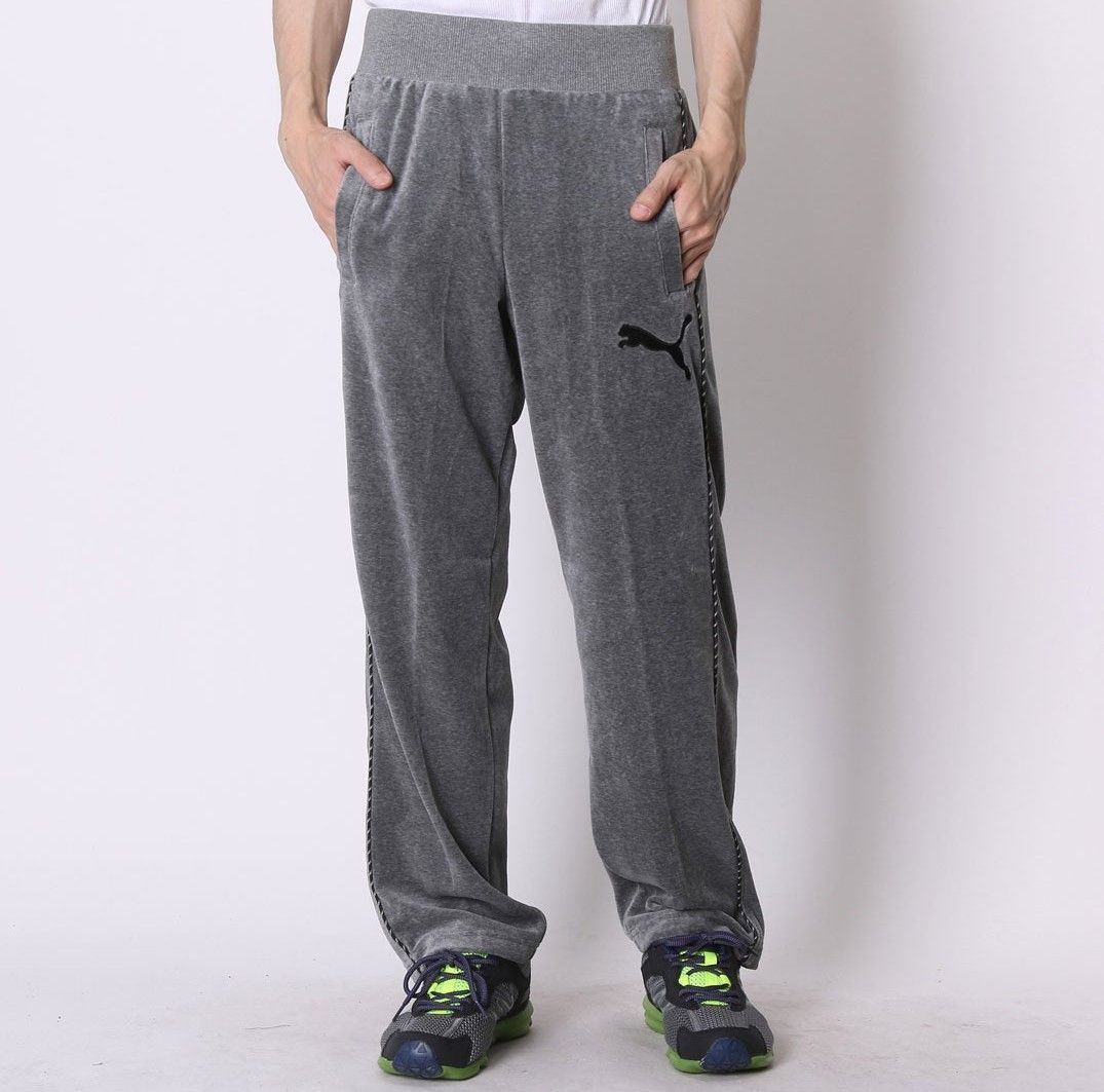 プーマ ベロア スウェット ジャージ 上下セットアップ L メンズ グレー