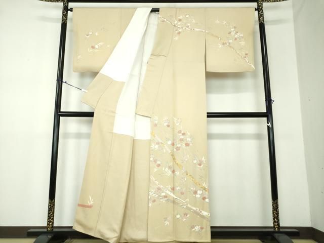 平和屋着物○訪問着 駒刺繍 鬘帯花文 橘 金彩 正絹 逸品 DAAU5060ps