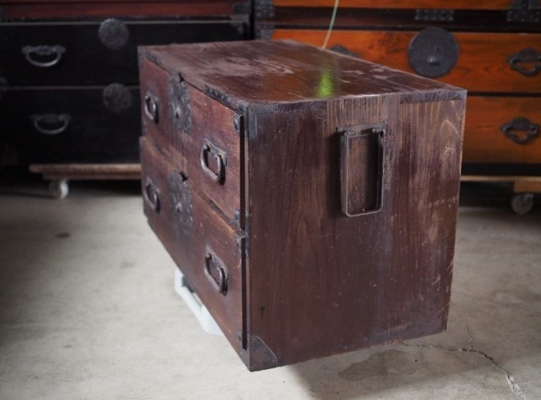 ●関東限定●●■　アンティーク　引出なし 枯れた味わいの和製アンティークローボード カギ無 明治時代 古録展