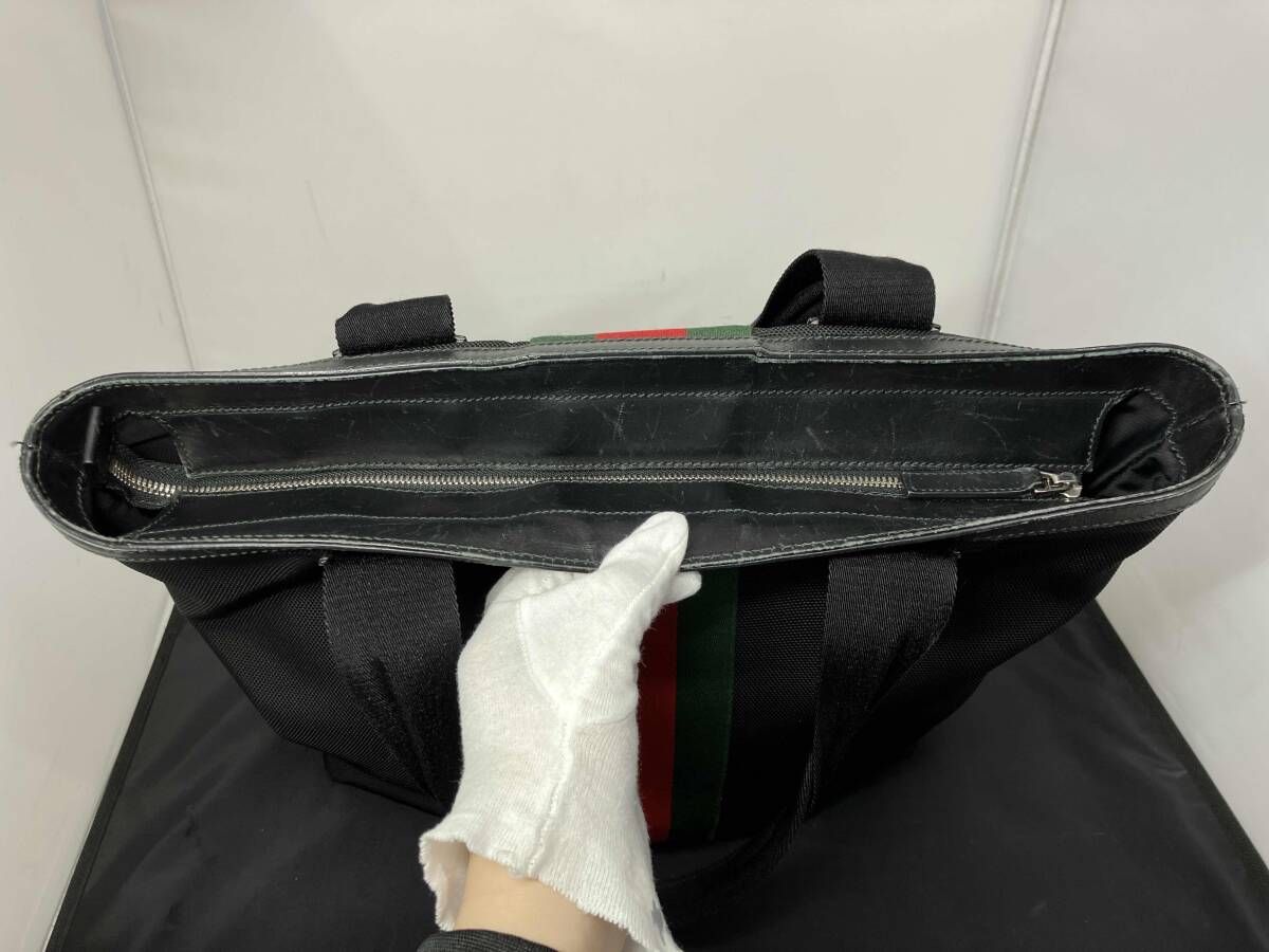GUCCI グッチ 387107 シェリーライン トートバッグ キャンバス レディース ブラック系 黒系 バッグ レディースバッグ 鞄 DECORATOM_COM_BR