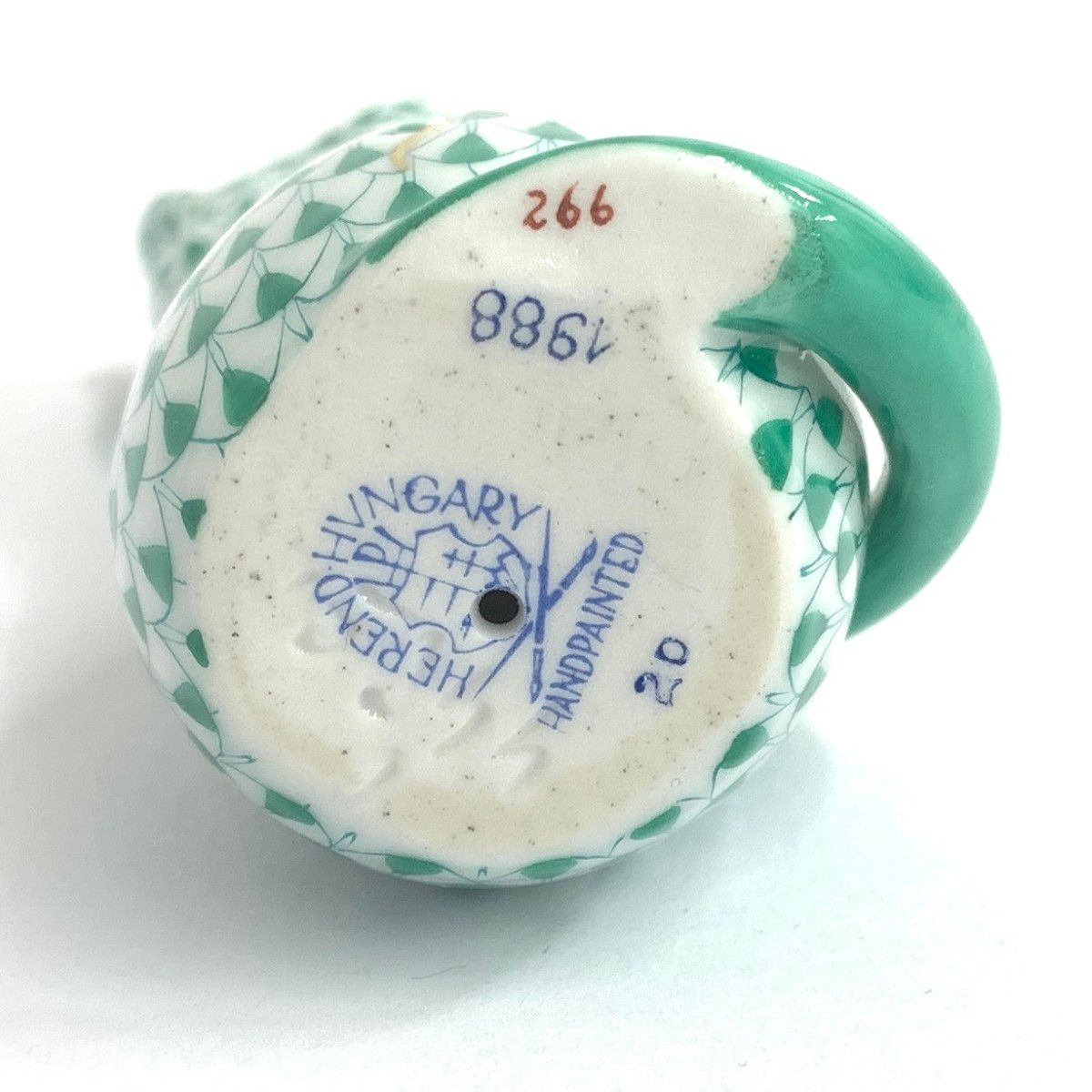 良好 Herend ヘレンド ヘビ 蛇 置物 フィギュリン 1988 グリーン 陶器