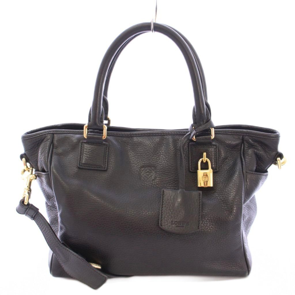 【美品】ロエベ　LOEWE ショルダーバッグ　ワンショルダー　ロゴ型押し　黒 楽天市場】【9/11-1時59分迄最大2万円OFFクーポン配布中】LOEWE