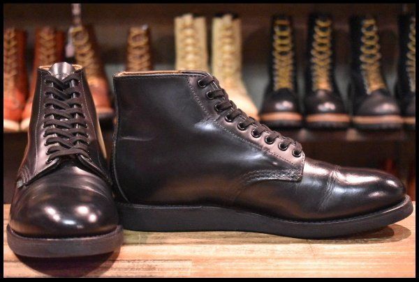 【8.5D 美品 15年】レッドウィング 9197 ポストマン 黒 ブラック シャパラル プレーントゥ レースアップ ブーツ redwing HOPESMORE【EI362】