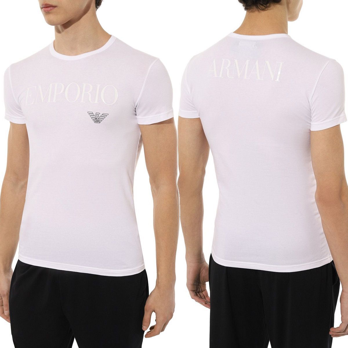 70 EMPORIO ARMANI エンポリオアルマーニ 111035 CC716 ホワイト Tシャツ ロゴ 半袖