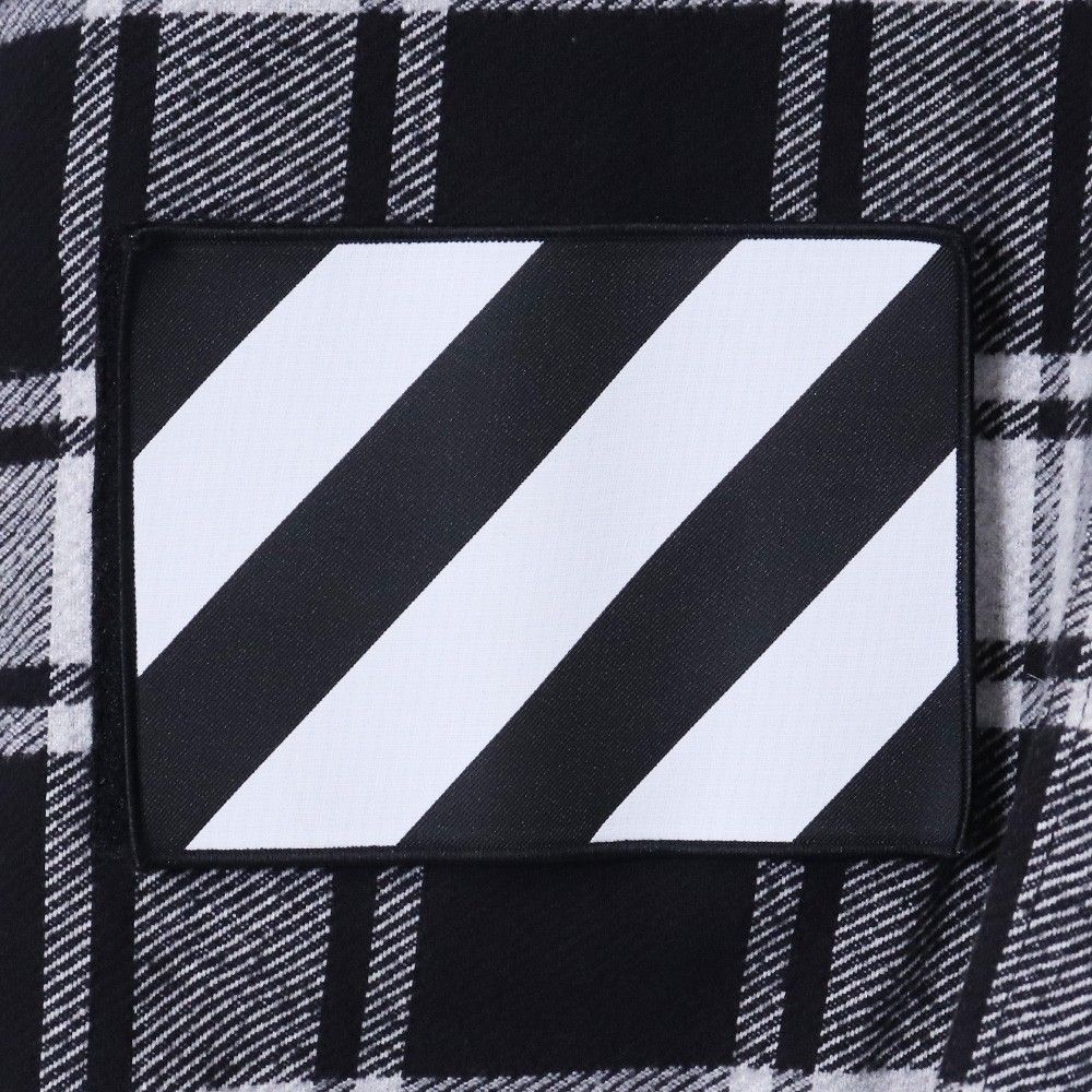 OFF WHITE Padded Hoodie Shirt Mサイズ ホワイト ブラック ネルシャツ 長袖シャツ シャツ