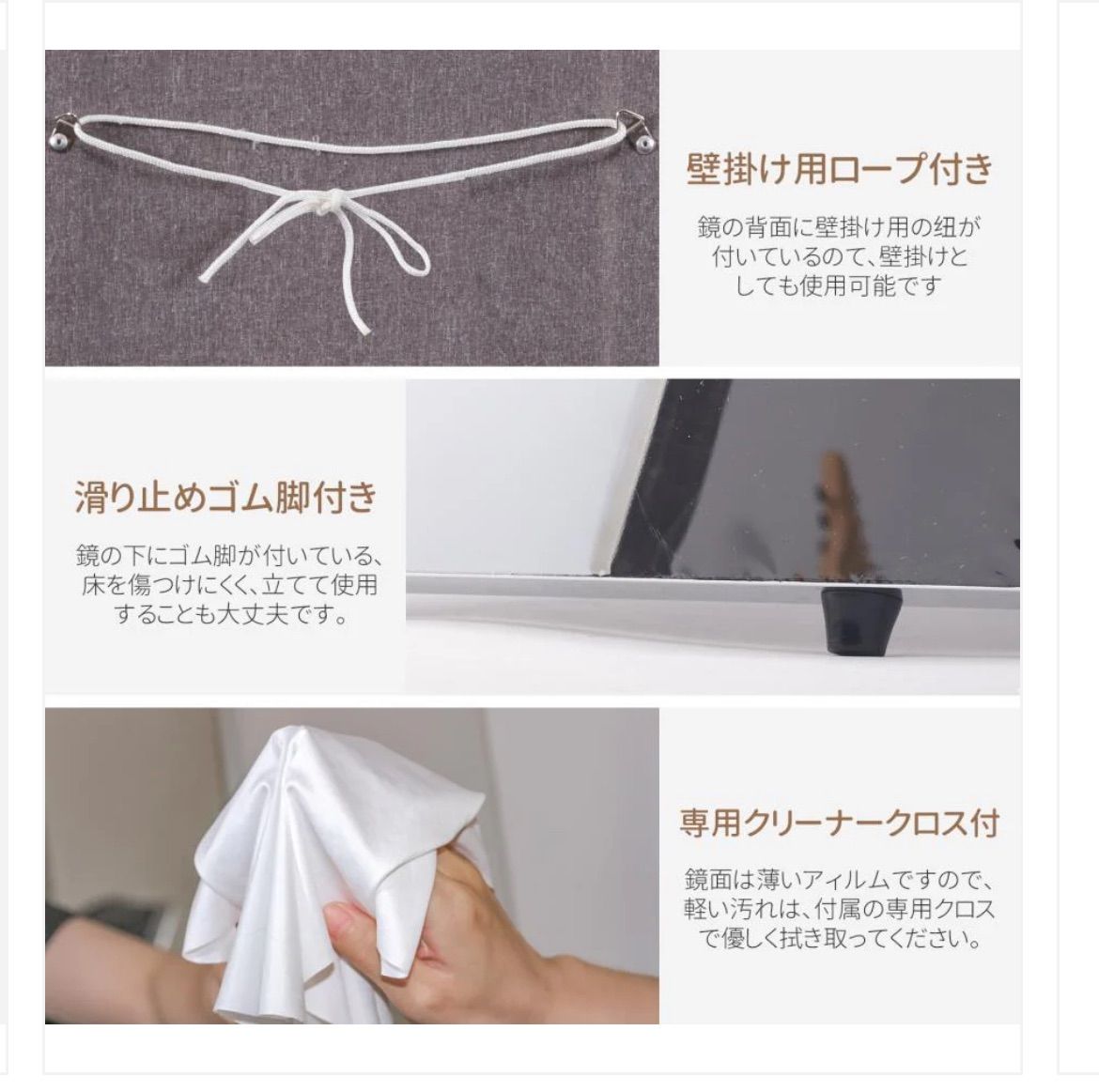 軽壁掛け鏡160x100cm黒 壁掛け