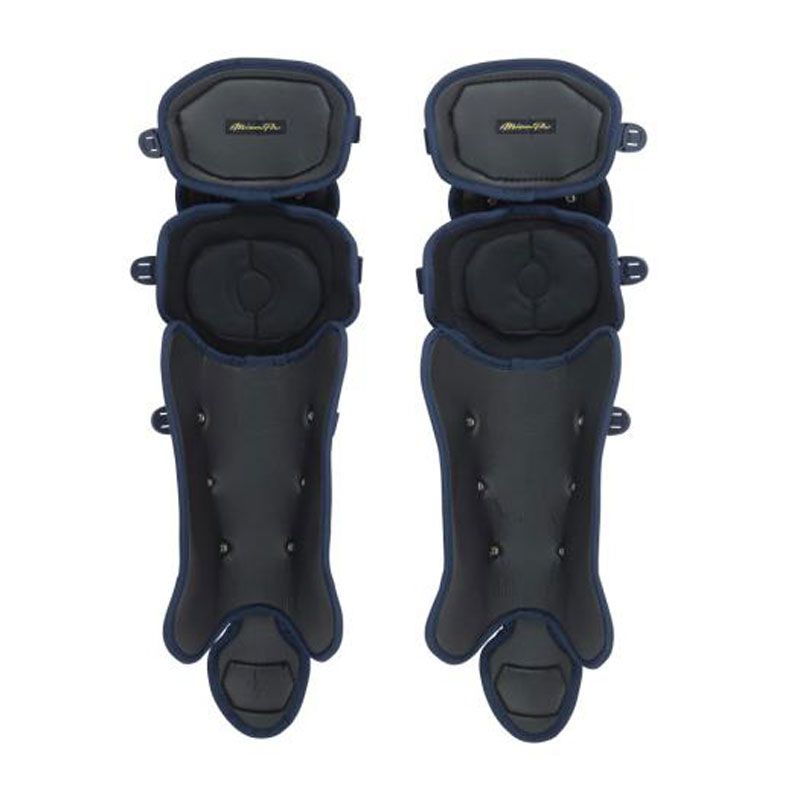 ミズノ MIZUNO ミズノプロ 軟式用 レガーズ 野球 捕手用防具 レガース 14ネイビー×シルバー