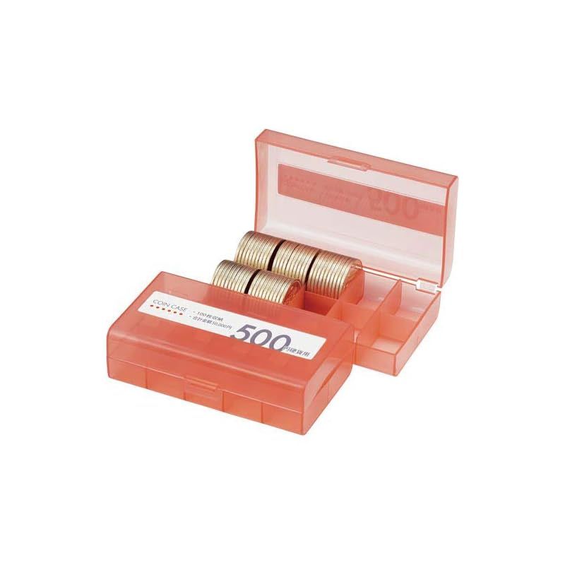 オープン工業 コインケース(100枚収納)500円硬貨用×5 赤 1 - メルカリ