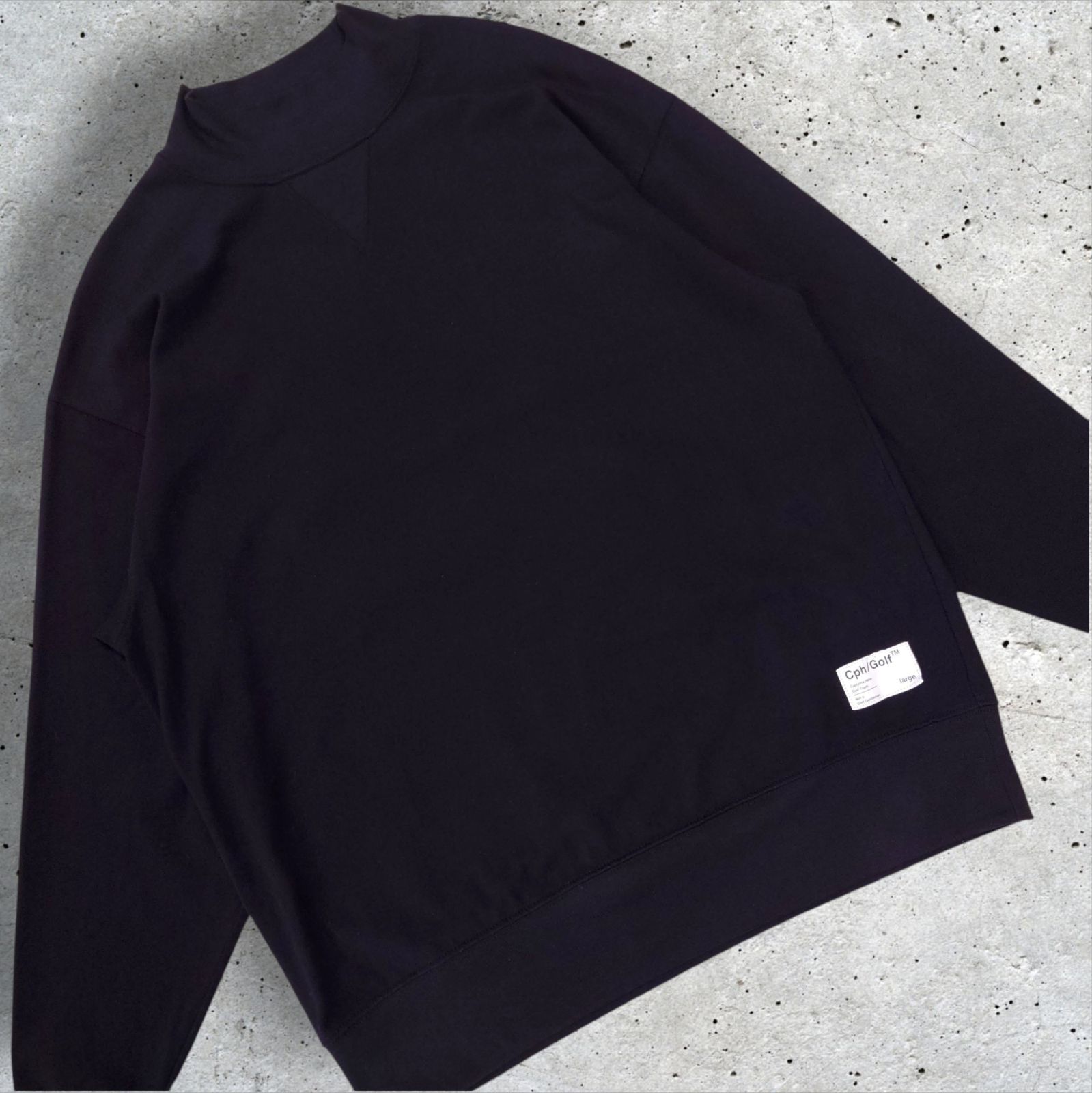 Cph Golf CAPTAINS HELM GOLF モックネック オーバーサイズ ロングスリーブ ブラック